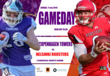 11.05.2019 14:45 – Sport – Amerikansk fodbold – NEFL – Copenhagen Towers vs Helsinki Roosters