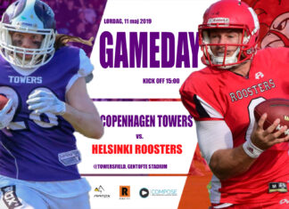 11.05.2019 14:45 – Sport – Amerikansk fodbold – NEFL – Copenhagen Towers vs Helsinki Roosters